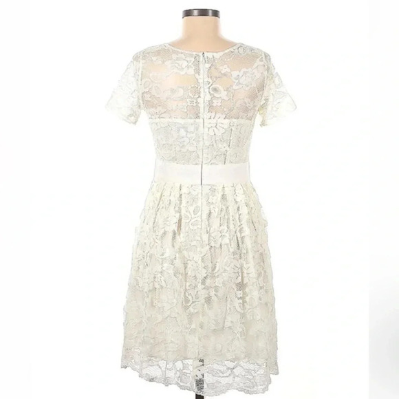 BB Dakota Retro Ivory Lace Adrift on a Cloud Fit & Flare Dress Size 6 Small - Picture 2 of 4